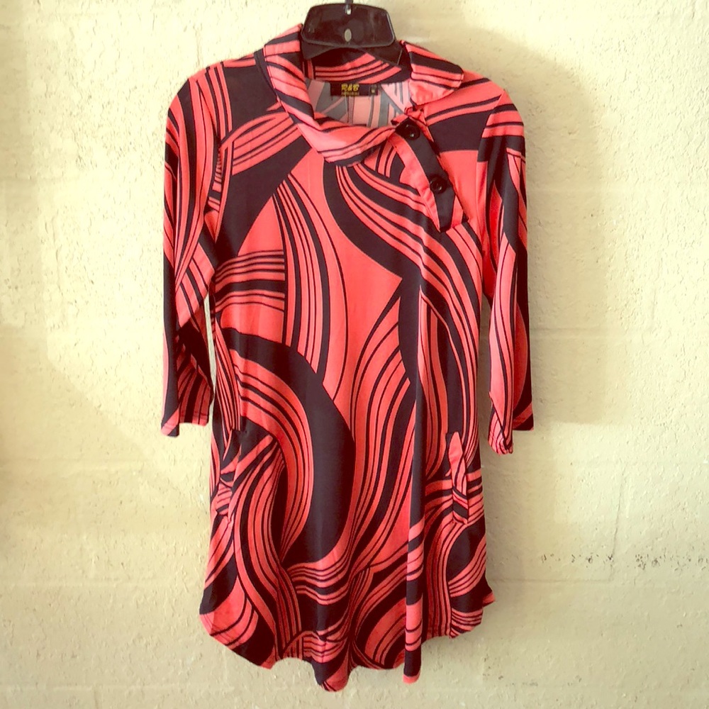 NWT!!! Abstract Shawl-Collar Tunic